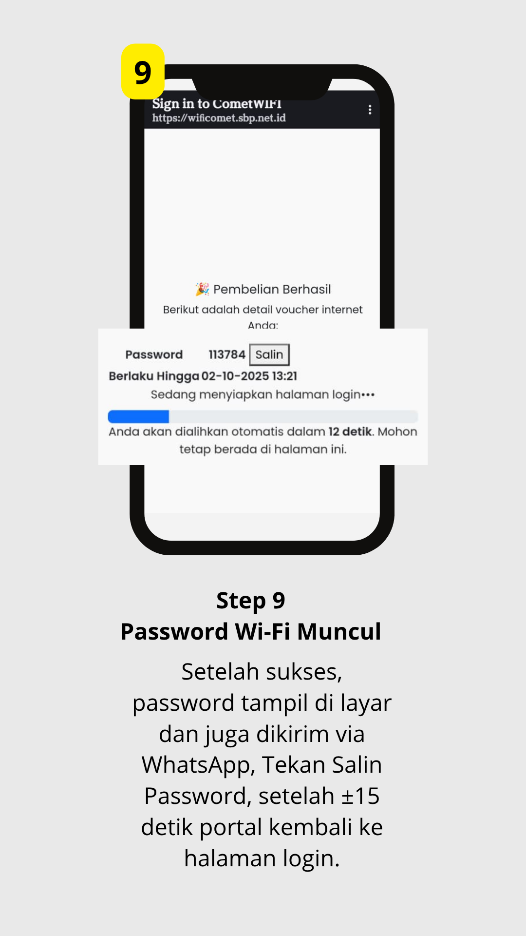Step 9 — Password Muncul